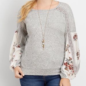 Maurices Floral Balloon Sleeve Blouse